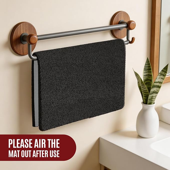 Joyhalo Shower Mat Bathtub Mat Non Slip, Bathmats Non Slip, Quick Drying Foot Scrubber Loofah Mats for Shower, Tub, Bathroom, Home, 32x24inch, Black