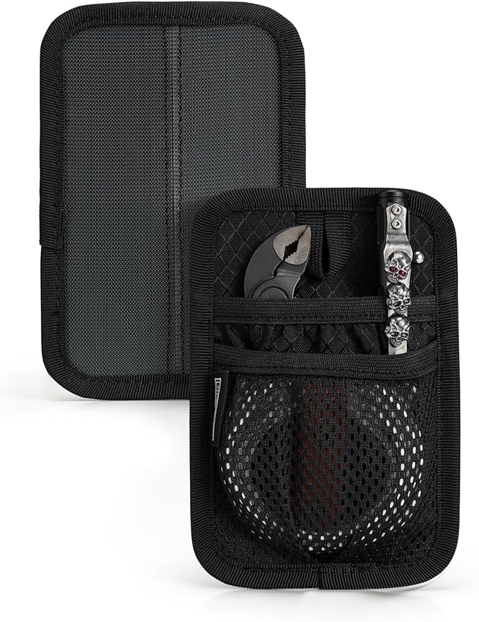 TACTICAL_GEEK EDC Organizer Board, Anti-Slip Elastic Woven Board, Utility Bag Insert Panel for Small Gear, Backpack Accessories (TCM4-Black)