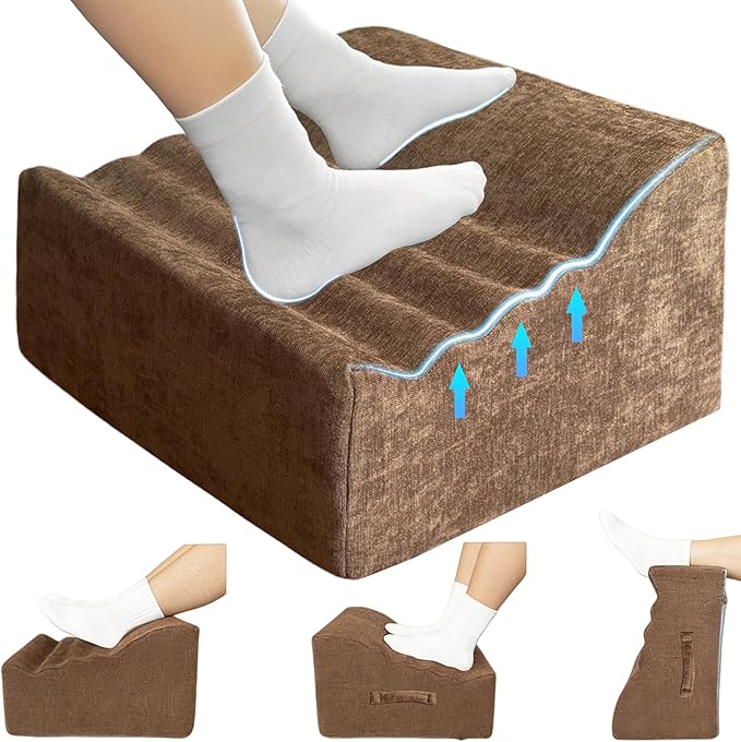 Foot Rest for Under Desk at Work, Non-Slip Office Foot Stool for Office Chair, Gaming Chair & Sofa, Leg Elevation Support for All-Day Comfort (Brown)