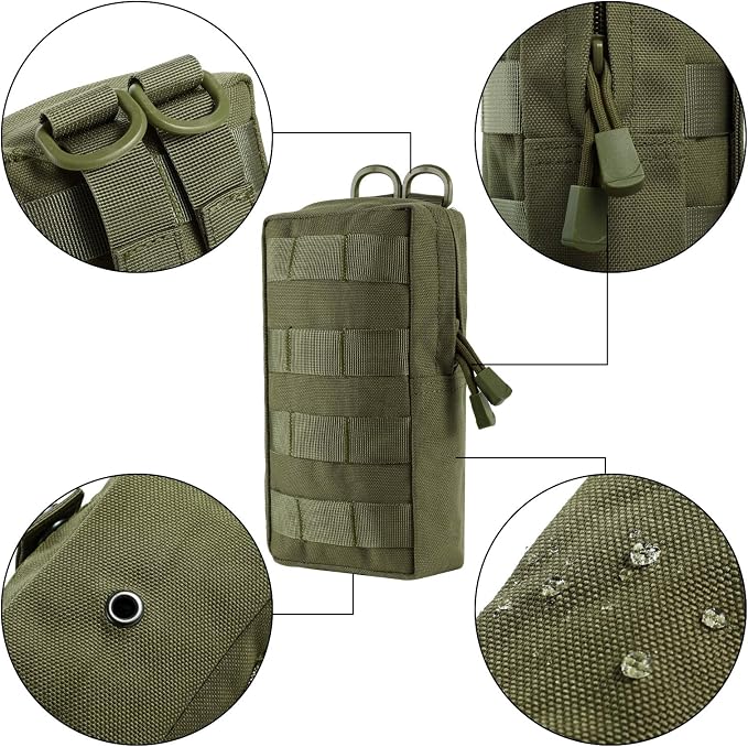 FRTKK 2 Pack Molle Pouches - Tactical Compact Water-Resistant EDC Pouch Bag Small Utility Pouch