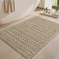 AMOAMI Unique Woven Bath Mat, Super Absorbent Non Slip Bath Mat, 18" x 30", Brown