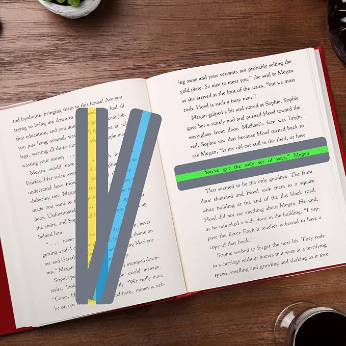 Guided Reading Strips/Colored Overlay/Highlight Strips/Highlighter/Bookmark/Assorted Colors Help with Dyslexia for Children and Teacher Supply Assistant (8 Pack)