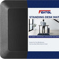 FEATOL Anti Fatigue Mat for Standing, 9/10 Extra Thick Ergonomic Standing Desk Mat, Comfort Memory Foam Standing Mat at Home,Office All Day (20" x 32", Black, 1PC)