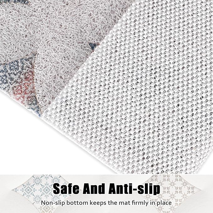 Square Shower Mat Non Slip: 27x27 Inch Extra Large Shower Floor Mat with Drain Hole in Middle - Soft PVC Loofah Bath Mat for Shower - Anti Slip Shower Stall Mat for Elderly and Kids