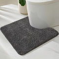 TYUU Toilet Rug, Ultra Soft Toilet Rugs U Shaped Machine Washable Non Slip Absorbent Quick Dry Toilet Mat with Rubber Backing, Dark Grey 20" x 24" U Shape