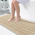 OLANLY Thick Large Bathroom Rugs 50x30, Extra Soft Absorbent Chenille Striped Bath Rugs, Rubber Backing, Machine Wash Dry, Bath Mats for Bathroom Floor, Tub and Shower, Home Decor Accessories, Beige