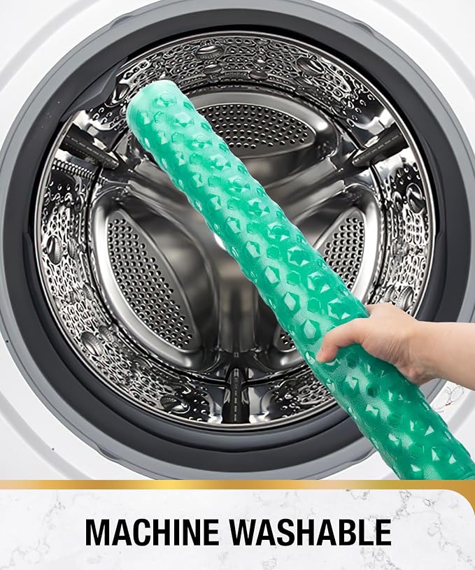 HITSLAM Shower Mat Anti Slip, Square Bath Mat for Tub Non Slip with Suction Cups and Drain Holes, 21x21 Inch Bathroom Shower Stall Floor Mat, Machine Washable, Soft on Feet, Green