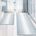 BSICPRO Bathroom Rugs and Mats Sets, 2 Piece Thick Absorbent Chenille Bath Mat Rug Set Non Slip, Soft Shaggy Bath Room Floor Mats for Bathroom, Machine Washable (20" x 60" Plus 20" x 32",Ice Blue)
