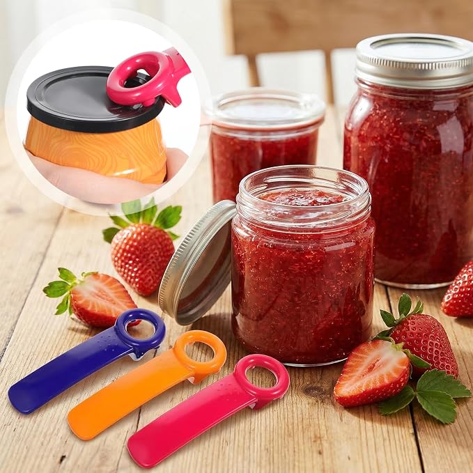 JJUNW 3 PCS Jar Opener, Easy Grip Jar Opener Gripper Jar-Key Openers Durable Plastic Jar-Lid Openers for Elderly Children Women Weak Hands (Solid color version)