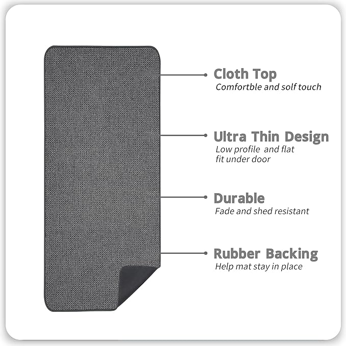 Bath Mat,Ultra Thin Bathroom Runner Rugs,Large Bath Mats for Bathroom,Quick Dry,Non-Slip,Machine Washable,Low Pile,Bath Rug,Shower Outside,Sink,Home Decor Accessories.Dark Grey,1'9"x3'11"（21x47inch）