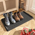 SUPENUIN Boot-Tray Heavy Duty Rubber Mat with Lip Waterproof Shoe Mat Tray for Entryway Indoor Outdoor Multi Use Catch All Trays Entryway Shoe Storage 16x27.5 Inches