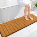 OLANLY Memory Foam Long Bathroom Rugs Runner 59x20, Super Soft Absorbent Bath Mat, Quick Dry, Machine Washable Shower Floor Rugs, Bathmat Carpet, Bathroom Home Decor Accessories, Ochre
