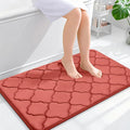 OLANLY Memory Foam Bath Mat Rug 36x24, Ultra Soft and Absorbent Bathroom Rugs, Non-Slip, Comfortable, Machine Washable Bath Carpet for Bathroom Floor, Tub, Shower and Home Decor Accessories, Coral