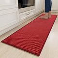 YDKGL Kitchen Runner Rugs Non Slip Washable, Super Absorbent Soft Chenille Braided Kitchen Mats for Floor Rubber Backing Standing Sink Mat Floor Mat, Easy to Clean, Red 17"x59"