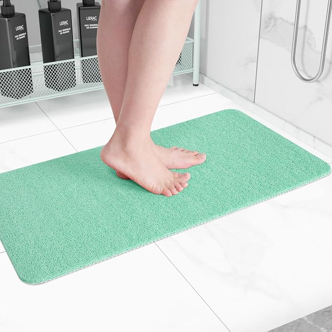 Hargiis Non-Slip Bathtub Mat, Anti Slip Shower Mat, Fast Drying Bathtub Mats, Foot Scrubber Mat, Anti Slip Mat for Tub, Floor, Bathroom, Kitchen, Home, Hotel (Light Green 40"×28")