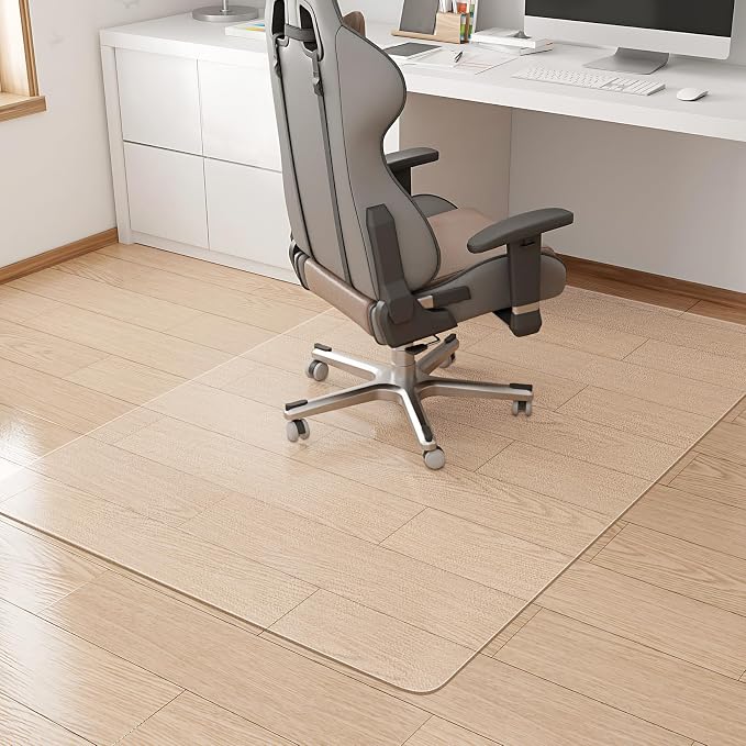 KMAT Office Chair Mat,Easy Glide Hard Wood Tile Floor Mats, Clear Desk Chair Mat for Home Office Rolling Chair,Heavy Duty Floor Protector -Anti-Slip-35 x55 Rectangular