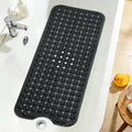 Extra Long Black Bathtub Mat Non Slip, Soft Bath Mat for Tub 40 x 16 Inch Full Size, Bath Tub Shower Mats for Bathroom Floor with Big Suction Cups and Drain Holes, Easy Washable, BPA Free