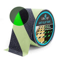 LifeGrip Anti Slip Traction Tape with Glow in Dark Green, 4 Inch x 38 Feet - Best Grip, Friction, Abrasive Adhesive for Stairs, Tread Step, Indoor and Outdoor, Green/Black (4 inch X 38 feet)