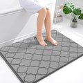 OLANLY Memory Foam Bath Mat Rug 40x32, Ultra Soft and Absorbent Bathroom Rugs, Non-Slip, Comfortable, Machine Washable Bath Carpet for Bathroom Floor, Tub, Shower and Home Decor Accessories, Grey
