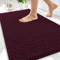 OLANLY Thick Bathroom Rugs 30x20, Extra Soft Absorbent Chenille Bath Rugs, Rubber Backing, Machine Wash Dry, Bath Mats for Bathroom Floor, Tub and Shower, Home Decor Accessories, Black Cherry