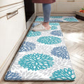 Teal Kitchen Mats Set of 2 Cushioned Anti Fatigue Kitchen Rugs Non Slip Waterproof Runner Memory Foam Kitchen Floor Mat Comfort Standing Mat for Sink,Office,Laundry