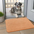 Smiry Dog Door Mat for Muddy Paws 24x16, Absorbent Dirt Trapper, Non-Slip Washable Chenille Entryway Rug for Inside Floor, Orange, Classic Solid