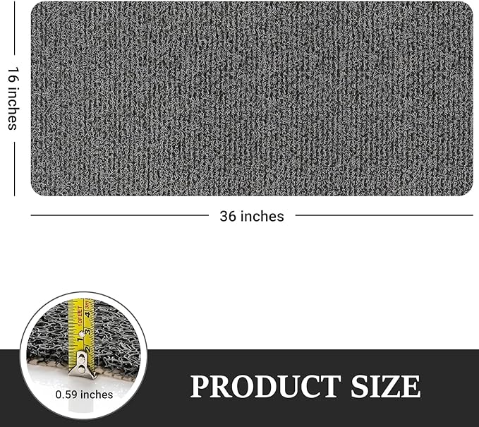 LuxStep Shower Mat Bathtub Mat,36x16 inch, Non-Slip Bath Mat with Drain, Quick Drying PVC Loofah Bathmat for Tub,Shower,Bathroom (Phthalate Free,Black)