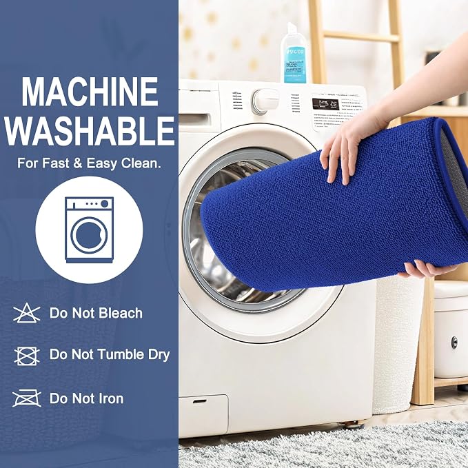 OLANLY Thick Memory Foam Bathroom Runner Rugs 44x24, Extra Soft Absorbent Long Bath Rug, Quick Dry, Non-Slip, Machine Washable Bath Mat for Bathroom, Tub and Shower, Home Decor Accessories, Royal Blue