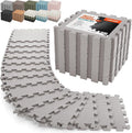 AIRHOP 18 PCS Gym Floor Mat, EVA Foam Puzzle Gym Mat, High-Density Interlocking Foam Floor Tiles for Home Gym, Play Workout Garage Kitchen Flooring 12.6"x12.6"x0.4"