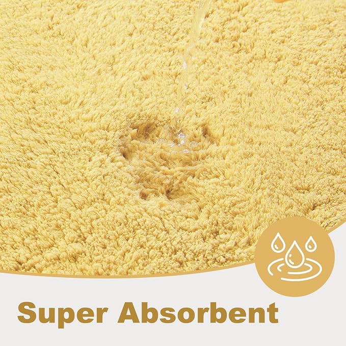 TYUU Yellow Bathroom Rugs, Ultra Soft Bath Rugs Non Slip Washable, Super Absorbent Quick Dry Bath Mat with Rubber Backing for Bathroom Floor, Shower, or Sink, Yellow 20" x 30"