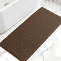 SUBRTEX Bathroom Rugs, 24" x 55" Chenille Bath Rug Soft Short Plush Bath Mat Soft Shower Mat Water Absorbent Shower Mat Quick Dry Machine Washable, Brown