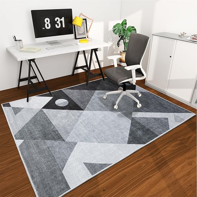Office Chair Mat for Hardwood Floor, 72"x48" Easy Glide Computer Desk Mat Protector for Rolling Chair Under Desk Rug Nonslip Backing, Machine Wash, (Modern)
