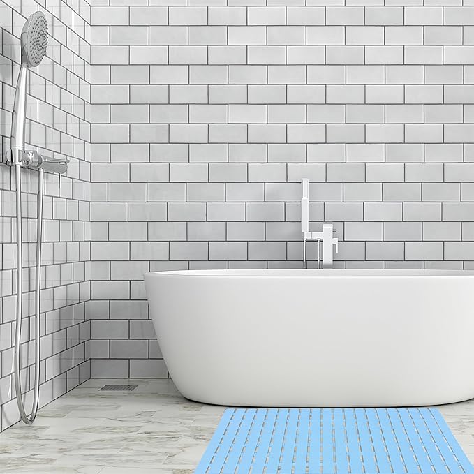 BEMISO BEMISO Shower Mat Non Slip Bathtub Mat with Suction Cups and Drain Holes 27.5 x15.7 Inch Bath Mat for Tub & Shower.Easy Dry,Easy to Cut,Eco-Friendly
