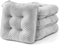 BETU Chair Cushions for Dining Chairs Set of 4,Seat Cushion Kitchen Table Chair Pads with Ties,Non Slip Backing and Covers, Seat Cushions for Dining Room,Bar,Patio Chairs,15.5"X15.5"X3.5",Gray