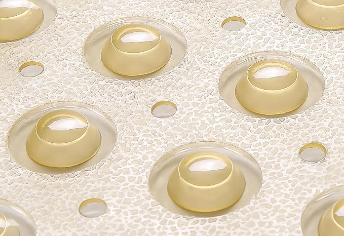 Extra-Long Non-Slip Bathtub & Shower Mat 39”x16” (Smooth/Non-Textured Tubs Only) Safe, Clean, Machine-Washable, Superior Grip&Drainage, Vinyl, Transparent Light Brown