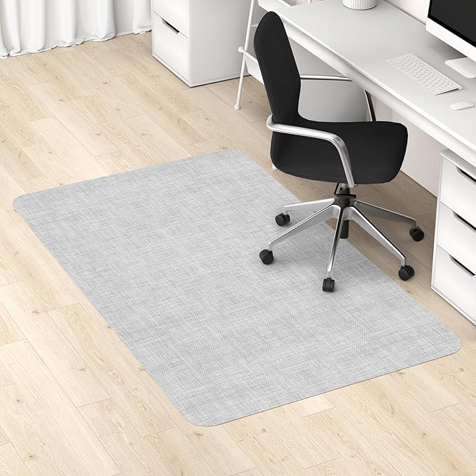 Blvornl Office Chair Mat for Hardwood Floor, 45"x 53" Desk Computer Chair Mat for Hard Wood and Tile Floor, Large Anti-Slip Hard Floor Protector Rolling Chair Mat, PVC Mat Desk Rug for Office Home