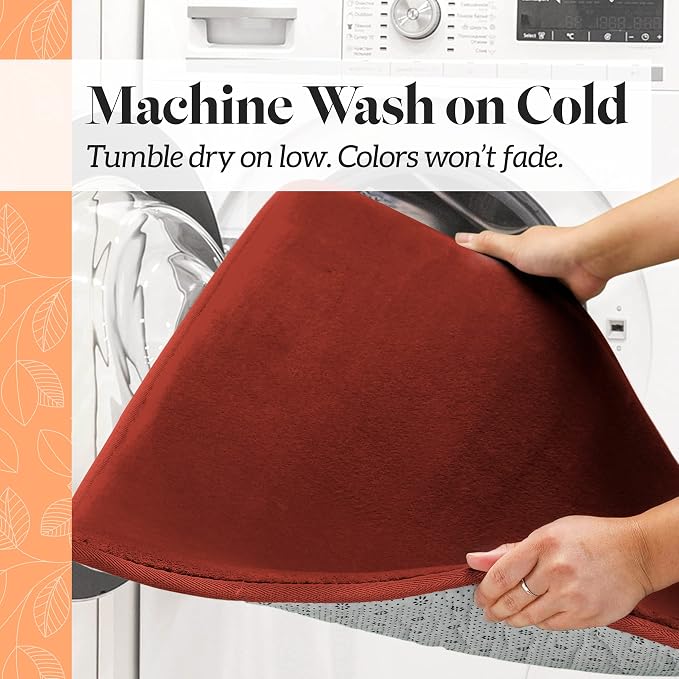 Memory Foam Bath Mat Non Slip Absorbent Super Cozy Velvet Bathroom Rug Carpet (24 inches X 48 inches, Autumn Glaze)