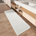 AMOAMI Waffle Runner Rug Super Absorbent Non Slip Bath Mats for Bathroom Floor, Machine Washable Boho Bathroom Runner Rug with Tassels, Ideal for Hallway Bedroom Laundry Room, 2'x 4'