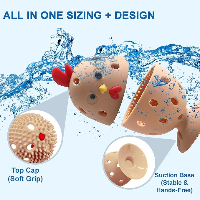 Egg Washer for Fresh Eggs, Egg Scrubber for Fresh Eggs, 2 Reusable Silicone Chicken Shaped Scrubs, Chicken Egg Cleaner, Eggshell Cleaner for Poultry Farm, Housewife Tools Vegetable Processing (Brown)