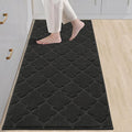 COSY HOMEER-Kitchen-Rugs-Non-Slip-Washable 24"x60" Absorbent Kitchen Runner Rug Polyester Kitchen Mats for Floor Soft Standing Floor Mats for Sink Mat,Hallway,Laundry,Black