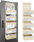 Space Saving Over The Door Organizer,6 Tiers Removable Anti Tilt Hanging Behind Door Storage,Heavy-Duty Reinforced Mesh Rack Holds 44lb for Bathroom,Pantry, Nursery,Closet, Shoes, Towels