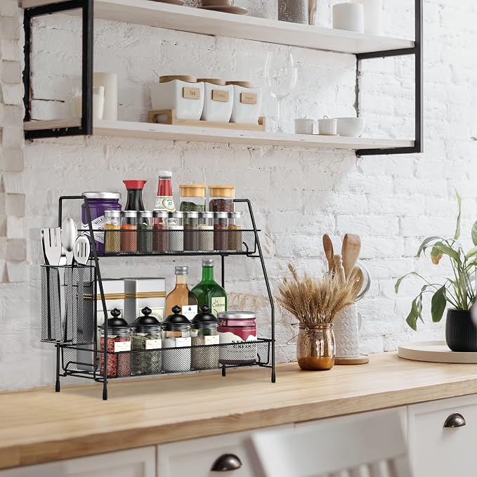 SPISPI Bathroom Organizer Countertop, Spice Rack Organizer for Cabinet,Bathroom Counter Organizer, Kitchen Countertop Organizer