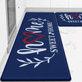 HappyTrends Kitchen Mat for Floor, 2PCS Cushioned Anti-Fatigue Kitchen Rugs, Waterproof Non-Slip Standing Mats and Rugs Set for Kitchen, Office, Laundry, Navy, 17.3"×30"+17.3"×47"