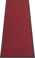 Indoor Outdoor Door Mat, 10' x 3' Doormat for Entryway, Rubber Backing Non Slip Front Door Mat Outside Entrance, Super Absorbent Commercial Floor Mat for Home Office, Red