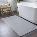 MontVoo Quick Dry Bathroom Runner, Super Absorbent Long Bath Runner, 3D Honeycomb Mesh Base Non Slip Bath Mats, Machine Washable Low Pile Bath Rug for Bathtub Front, Shower, Sink, Grey 24"x48"