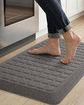 Color&Geometry 0.9 Inch Extra Thick Anti Fatigue Kitchen Floor Mat, High-Density Supportive Foam Standing Desk Mat, Waterproof Non-Slip Comfort for Sink, Office, Laundry, 20"x32", Grey
