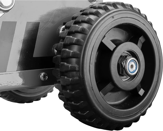 Powerbuilt 1.5 Ton Big Wheel Off Road Jack, Vehicle Lift for Trucks, SUVs, ATVs Offroad Vehicles, Oversized Wheels for Rugged Terrain, 3000 LB Capacity, Grey 620627ECE
