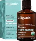 Cliganic Organic Peppermint Essential Oil - 100% Pure Natural for Aromatherapy Diffuser | Non-GMO Verified