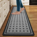 Kitchen Mats for Floor, 17''x59'' Washable Absorbent Non Slip Kitchen Mat, Braided Kitchen Runner Rug, Kitchen Sink Rug, Grey
