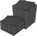 ToLanbbt Modular Interlocking Cushion 36P 11.8" x 11.8" Interlocking Rubber Floor Drain Holes Non-Slip Splicing Drainage Mats for Deck, Shower, Kitchen, Drain Pool, Sauna Bath, Indoor Outdoor (Black)